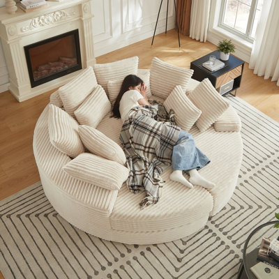 2-In-1 Sofa Bed With Five Throw Pillows