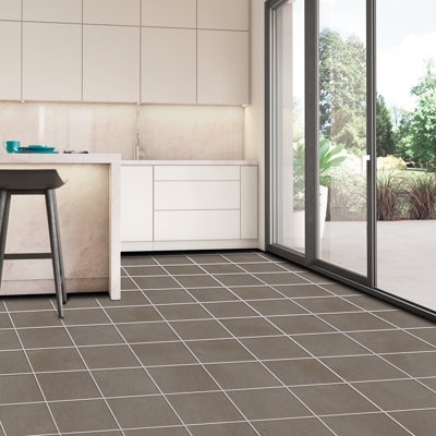 Literary License 12'' W x 12'' L Porcelain Concrete Look Singular Tile