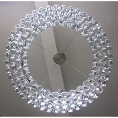 Lustre rond en acier clair