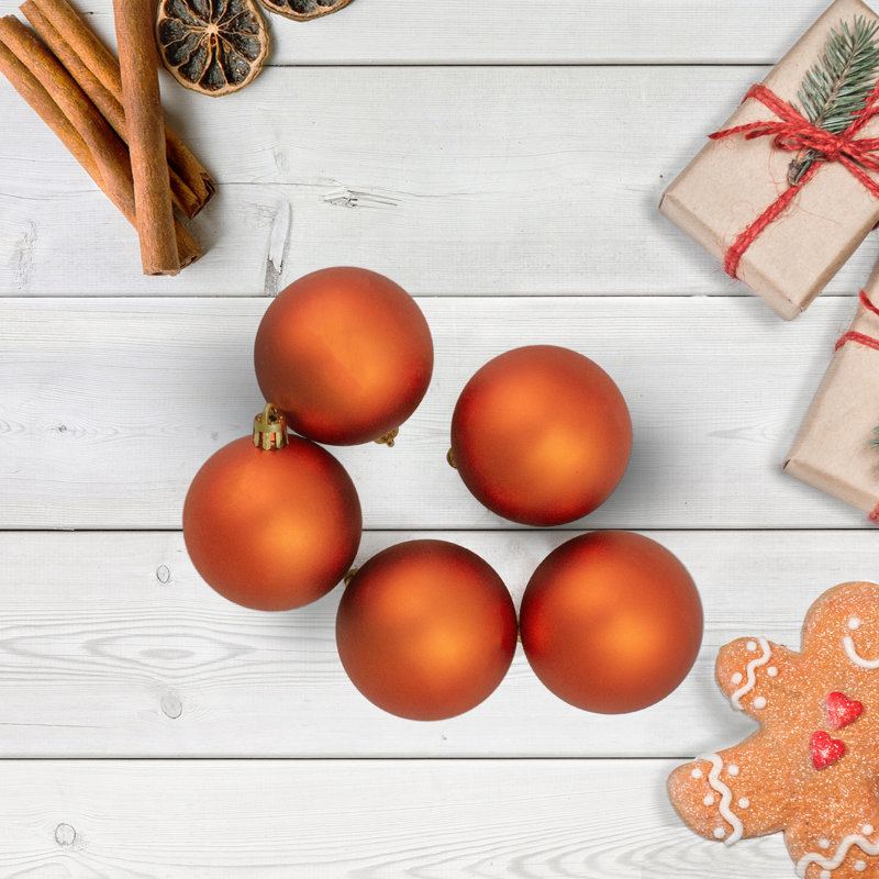 Boule de Noël mat incassable, Orange brûlé