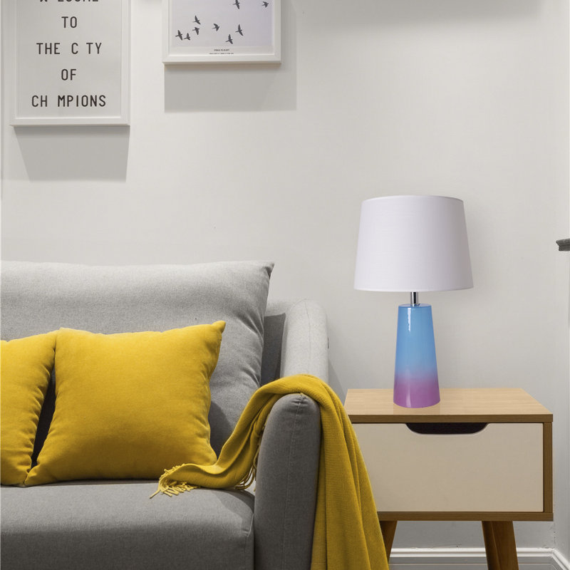 Bri Glass Table Lamp, Blue Plum