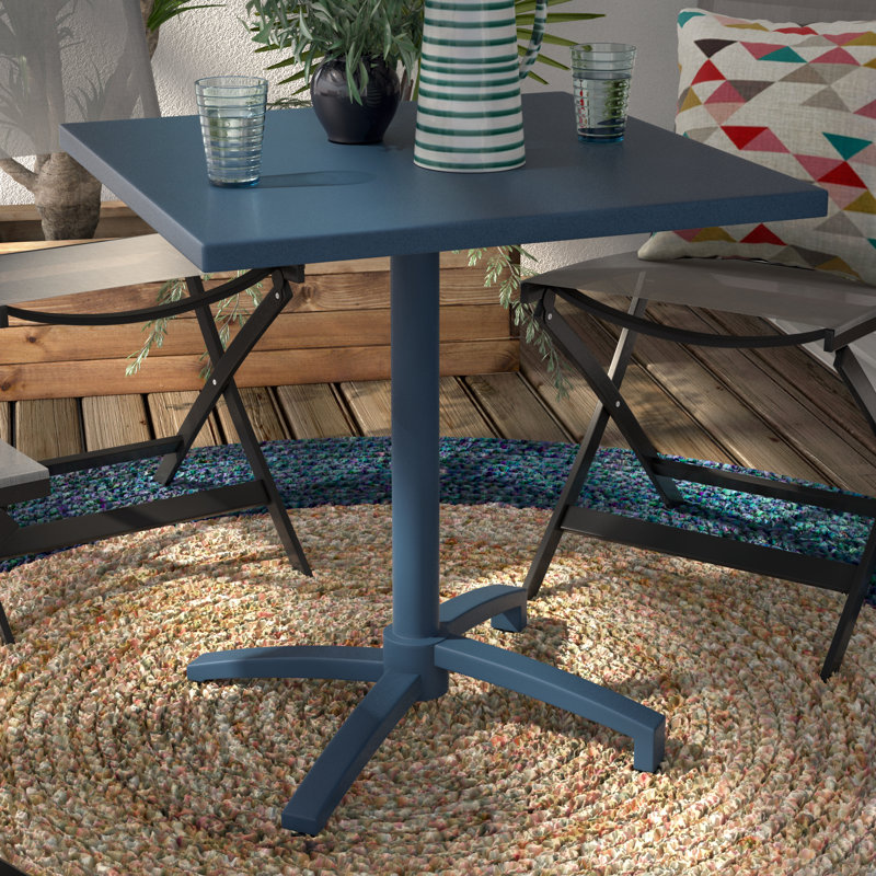 Treviso Square Metal Folding Outdoor Bistro Table , 70cm cm W 70cm cm D