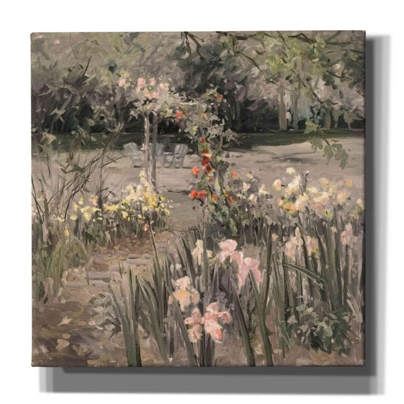 «Iris Garden BW» par Allayn Stevens, art mural sur toile, H 12 po x l 12 po x P 0,75 po