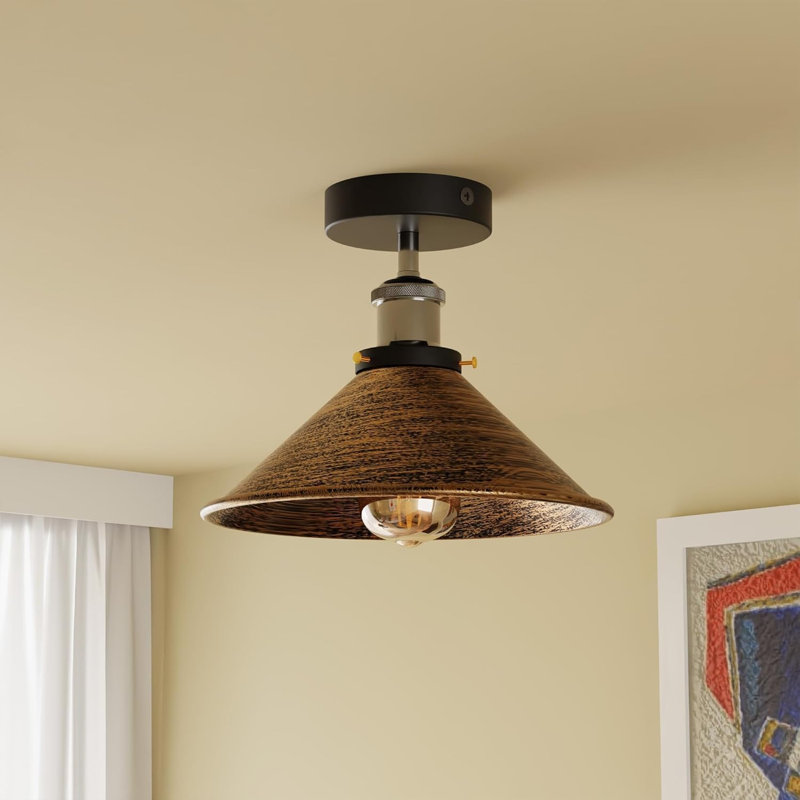 Douchette encastrée industrielle en métal E26, Brushed copper