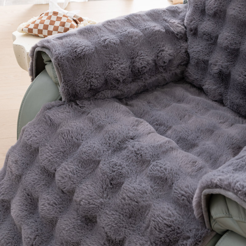 Housse en fausse fourrure, Gris