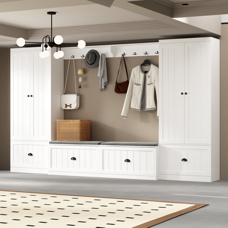 Rivertown 118.2'' Hall Tree with Bench and Shoe Storage