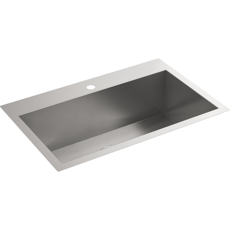 Évier de cuisine à simple cuve avec trou pour robinet Vault, 1 trou