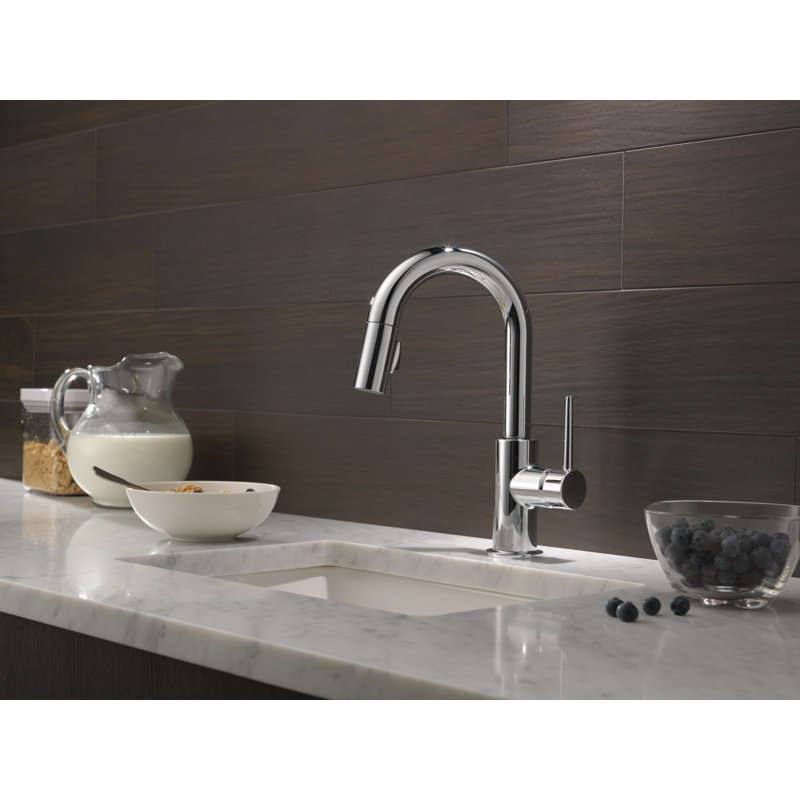 Single Handle Pull-Down Bar/Prep Kitchen Limited Swivel, Chrome