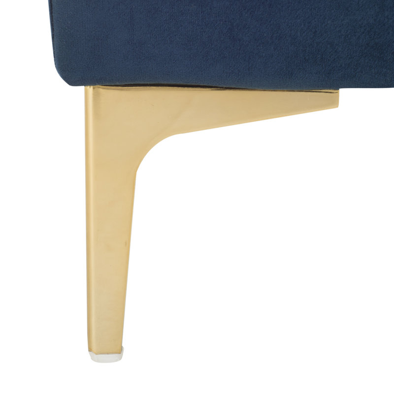 Arieonna Velvet Upholstered Bench, Navy