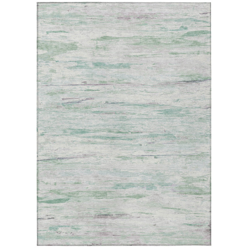 Machine Washable Indoor/Outdoor Xhevrie Aloe Rug, Rectangle 8' x 10'