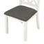 Ensemble de table de salle à manger 5 pièces Mid-Century en bois massif brun avec chaises rembourrées grises pour espaces compacts