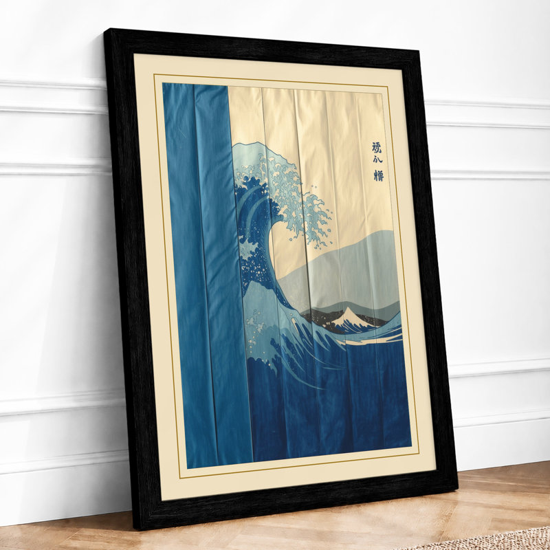 The Great Wave Japandi - Print, A1 - 84.1 x 59.4 cm, Black