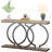 Industrial Console Table 55" - Narrow Long Entryway Sofa Table With Geometric Metal Frame & Vintage Grey Wood Top