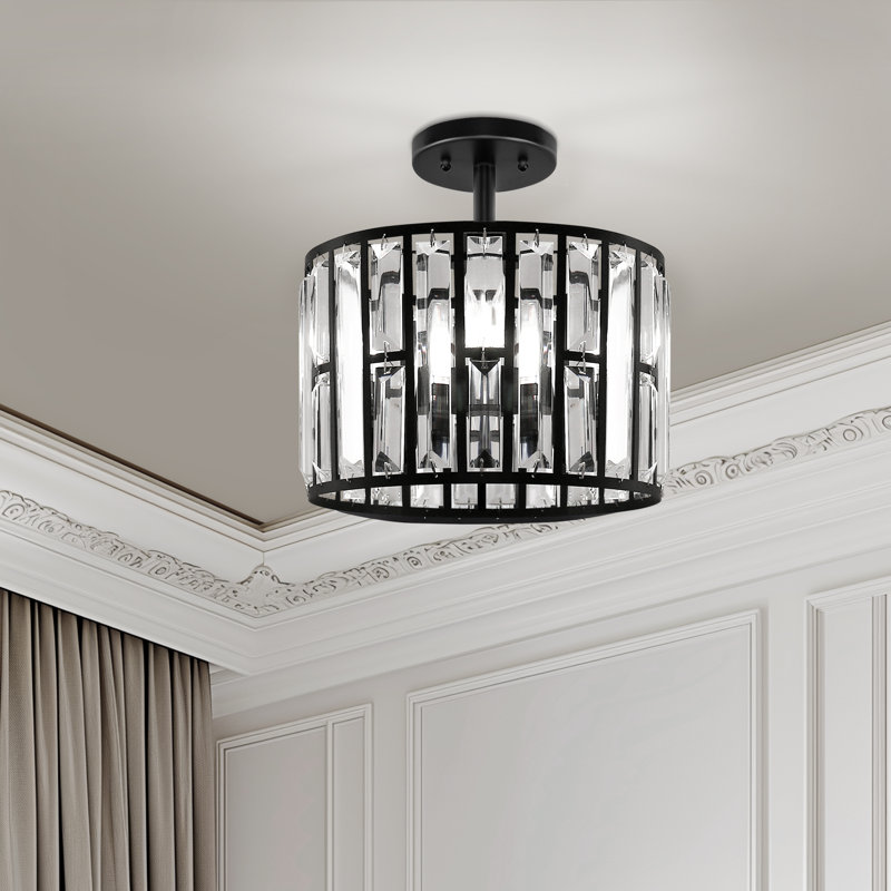 Jineen Semi Flush Mount Drum Ceiling Light