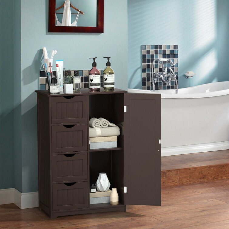 Lark Manor Almetter Freestanding Bathroom Cabinet with Drawers & Reviews