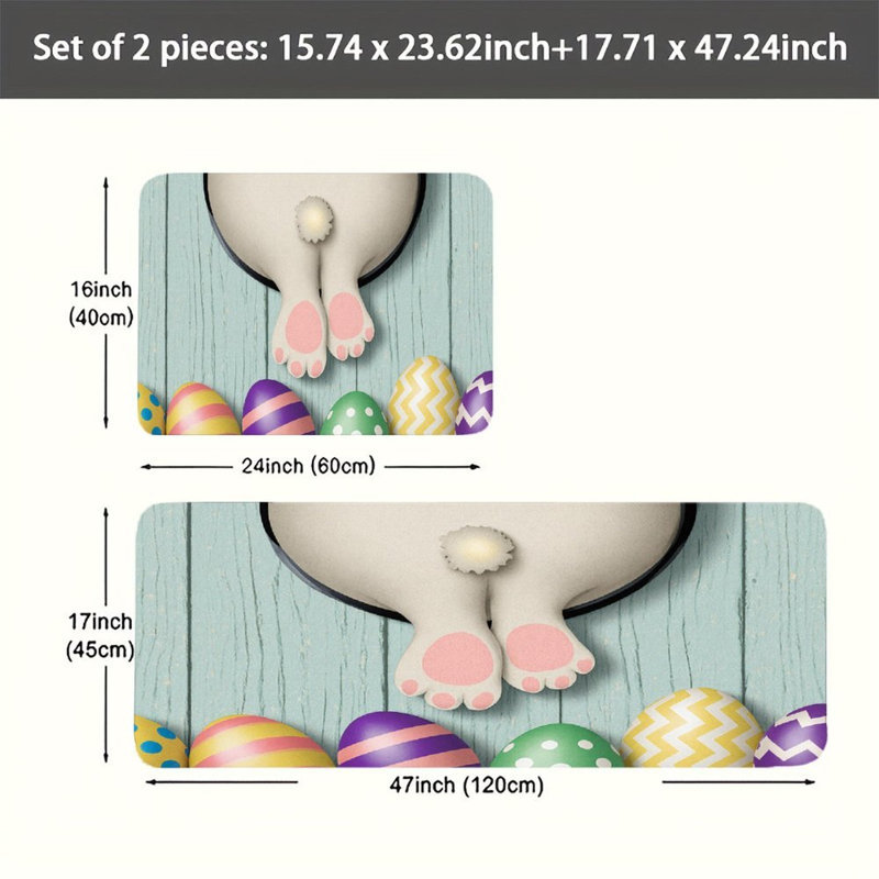 Tapis de cuisine antidérapant 2 pièces