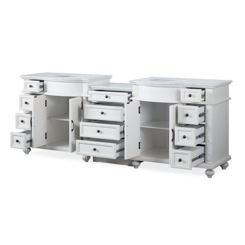 Ensemble de meuble-lavabo double 90 po Arrio, Blanc