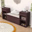 Banc de hall d'entrée avec coussin, compartiments rabattables, tiroirs et tablettes ouvertes-2102305512