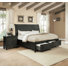 Rustic Gray Sleigh Storage Bed with Nightstand