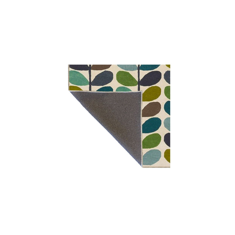 Tapis vert lavable à motif de feuilles vertes, Sous-tapis rectangulaire 2 pi 4 po x 3 pi 11 po