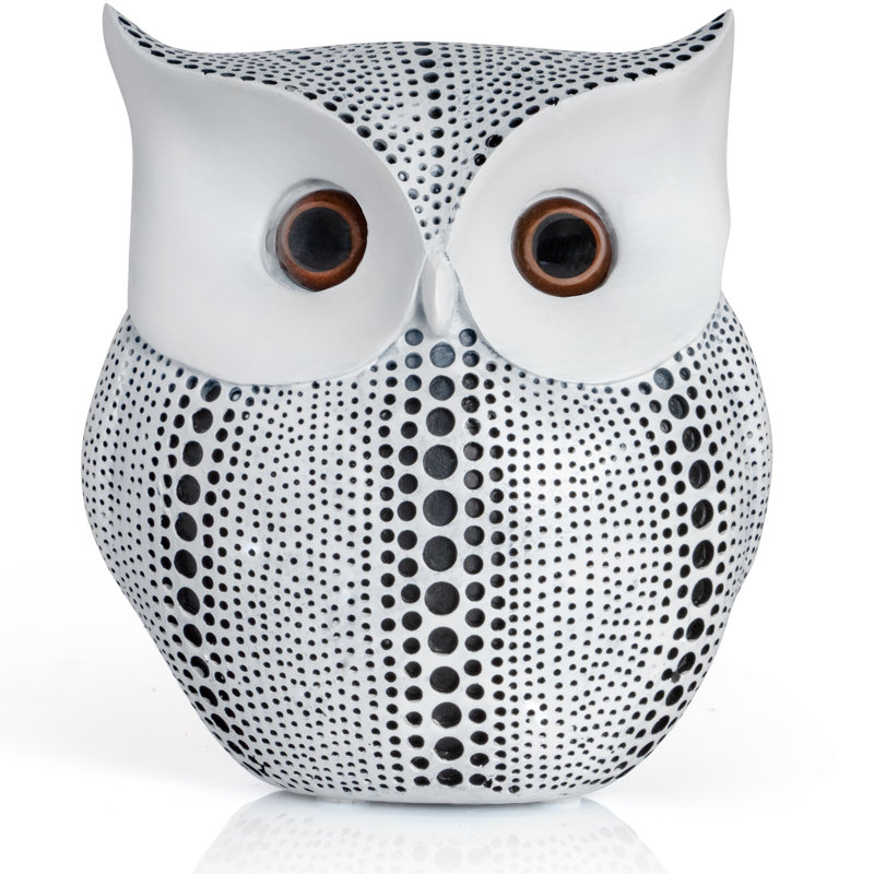 Figurine de chouette noire, Blanc