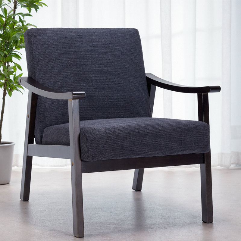 Fauteuil à dossier haut d'inspiration médiévale moderne, Noir antique