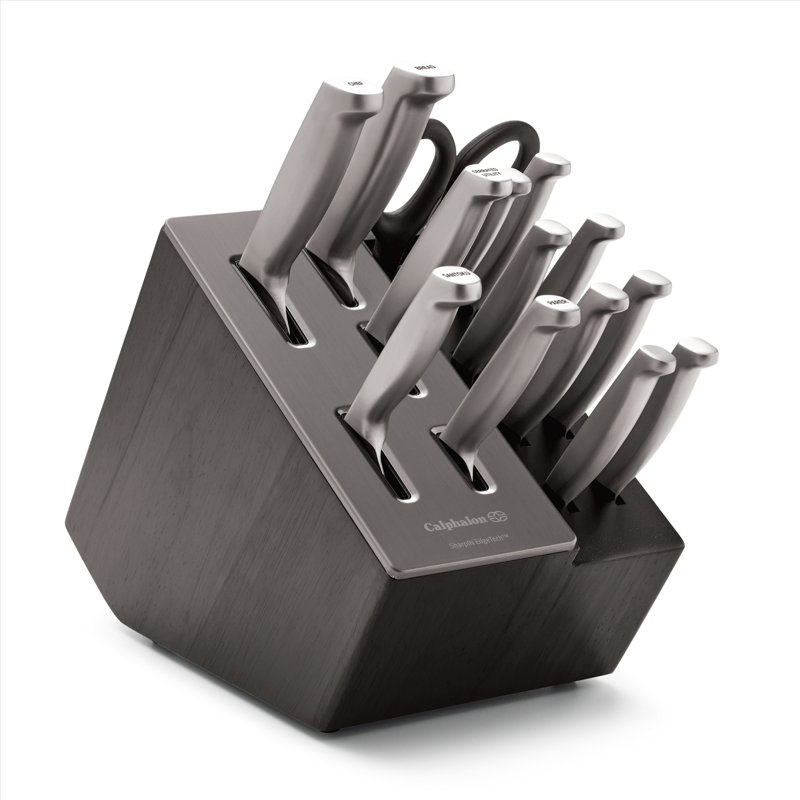 Premier by Calphalon  15-Piece Knife Set with SharpIN EdgeTech, Stainless Steel Handles
