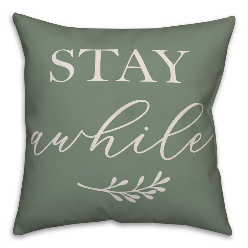 Housse de coussin décoratif carrée « stay some », Vert