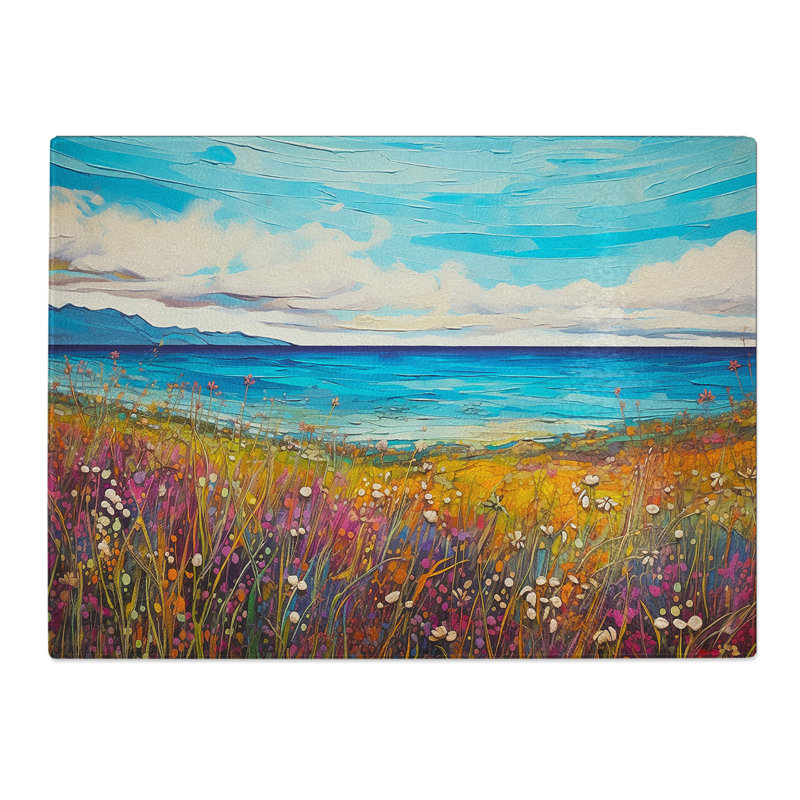 Ocean Colour Field  Glass Chopping Board