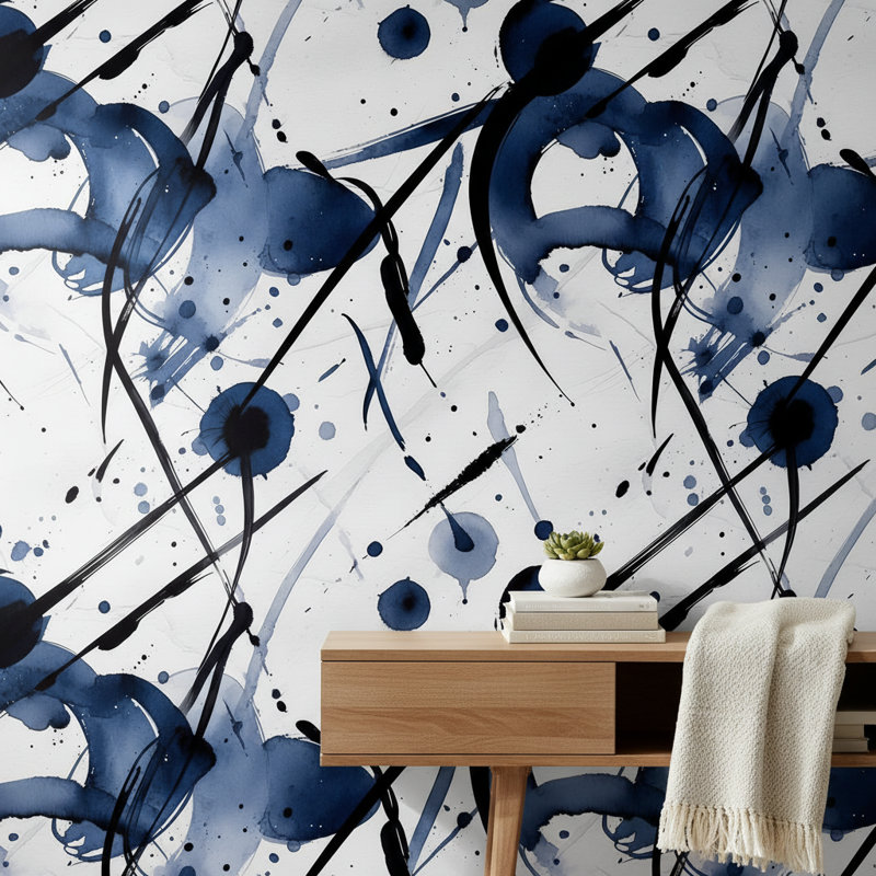 Papier peint dynamique abstrait sur fond blanc