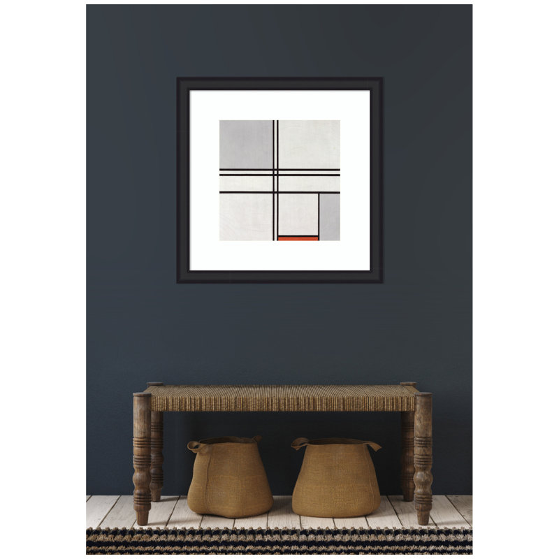 «Piet Mondrian Composition No 1 Grey Red 1935» par l'Art Institute of Chicago, reproduction d'art encadrée