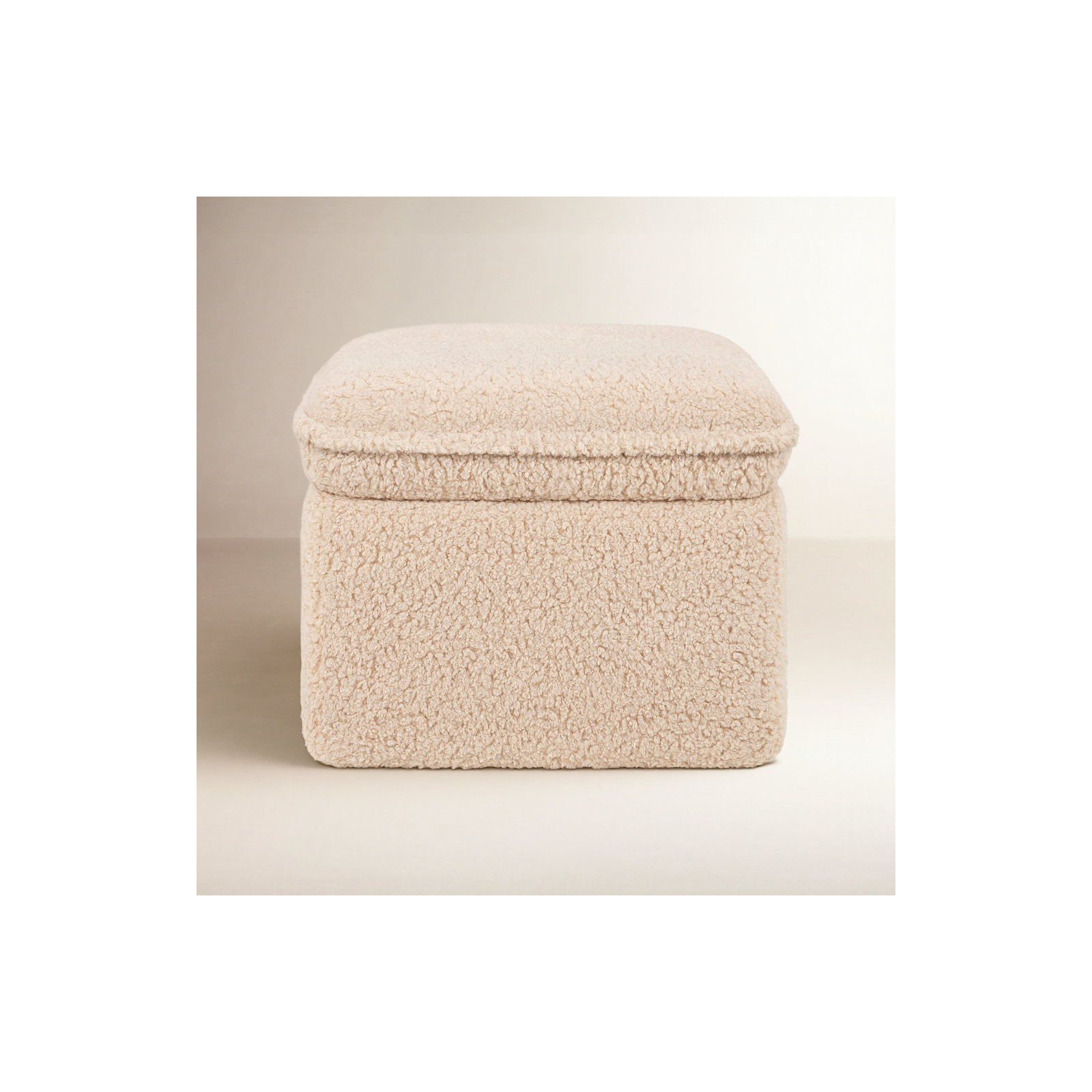 Cali Storage Ottoman, Chai Shearling