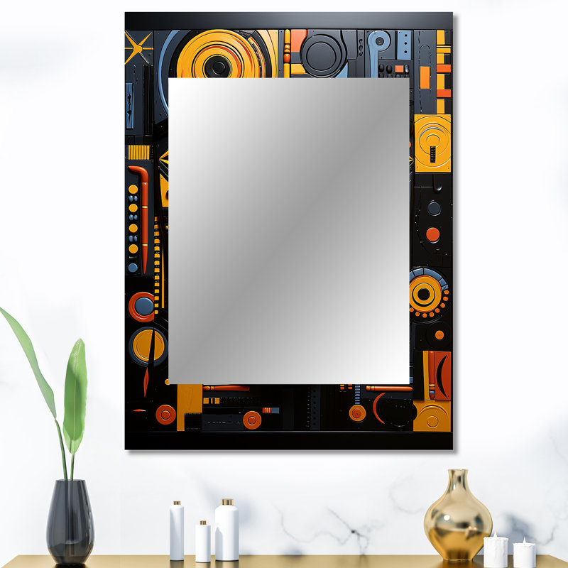African Tribal Rhythms II - miroir d'art africain, miroir mural unique au monde, impression sur métal, 40 po x 30 po