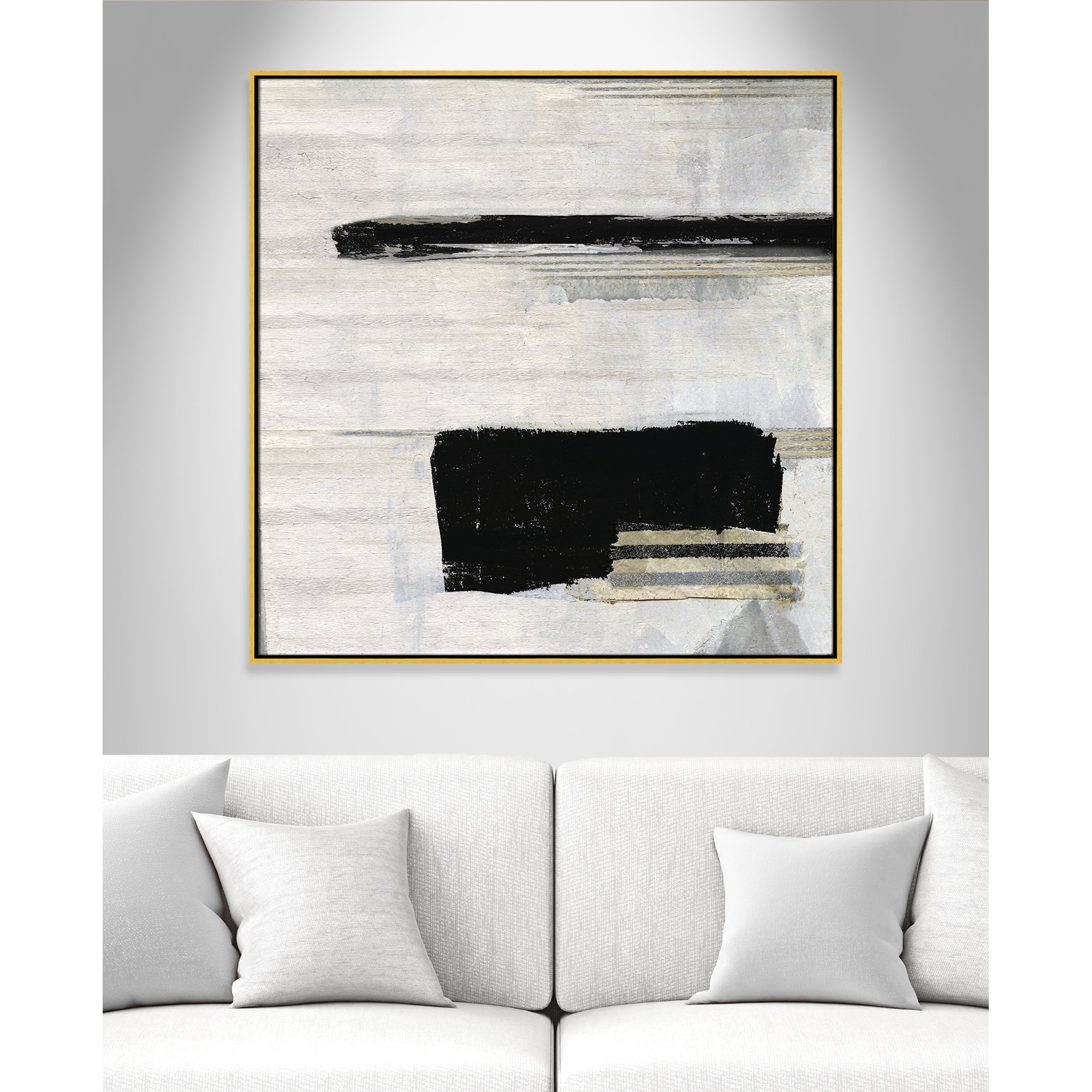 La Bande II Print by Sally Swatland, 41.5" H x 41.5" W, Gold