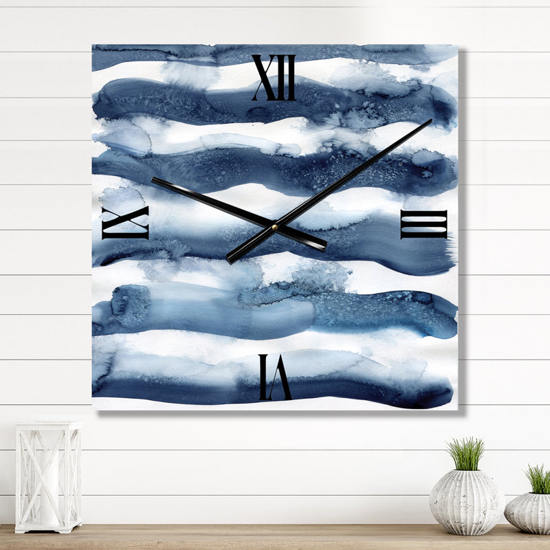 Horloge murale abstraite à vagues classiques, Grand