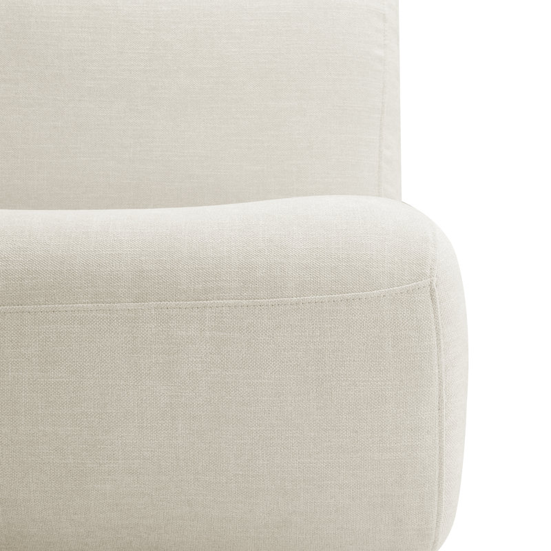 Fauteuil d'appoint pivotant rembourré Nita, Chenille de lin Milo