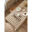 Nappe 100% coton tissé brun avec pompons l 56 po x L 96 po-1468641188-1468641192