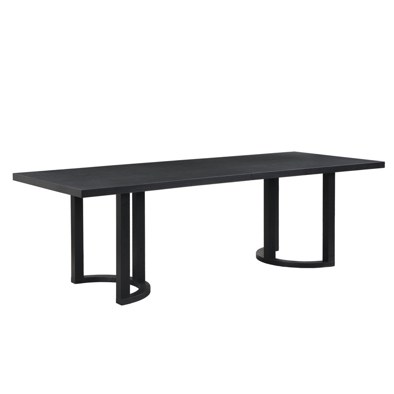 Harlan Rectangular Dining Table, Black, 30" H x 95" L x 39" W