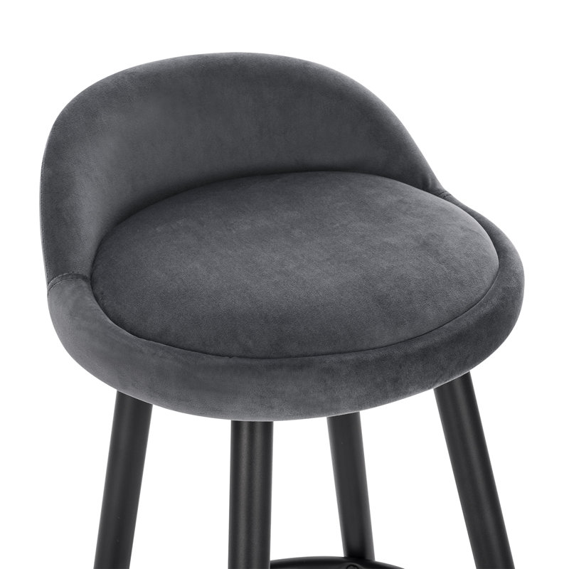 Askern Upholstered Counter Stool, Dark Grey