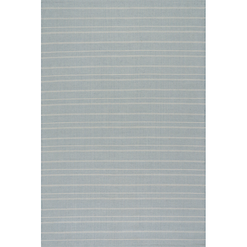 Handwoven Striped Indoor Outdoor Rug, Blue, Rectangle 5' x 8'