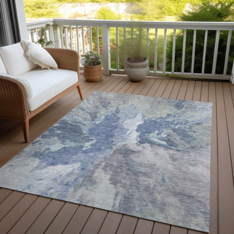 Tapis rond lavable à la machine intérieur / extérieur ACN1632 8 pi x 8 pi Claudian, Rectangle 10 pi x 14 pi