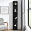 8 - Tier Media Tower Rack, Cd Slim Storage Cabinet, Multi Functional Double Bookcase For Home Office, Exquisite Combination Of Upper And Lower Cabinets, Stable Structure, Easy To Assemble, 3A