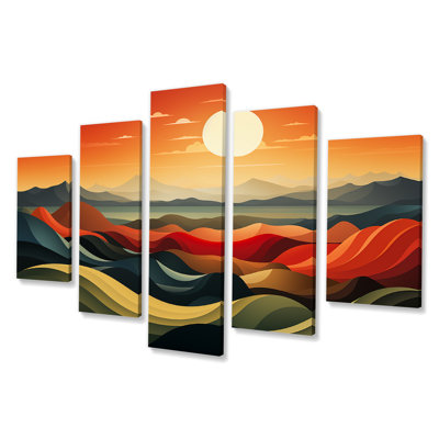 Ensemble de décoration murale minimaliste multicolore Meadow Field III - prairie