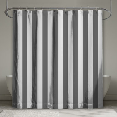 Gray Vertical Stripes Shower Curtains Extra Long