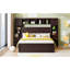 Grand lit avec options de finition et de rangement - armoire en bois massif, tiroir pour une chambre calme avec des prises pratiques