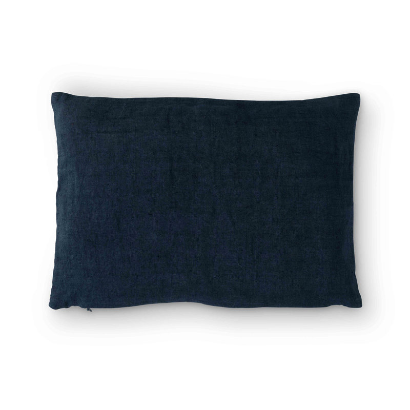 Slow Down Appliqued Rectangular Linen Pillow Cover & Insert