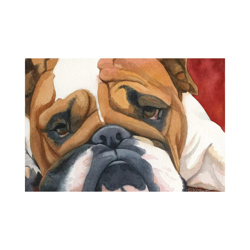 Bruiser The Bulldog by Teresa Kogut - Painting on Canvas, Wrapped Canvas, 45.72cm H x 66.04cm W x 3.81cm D