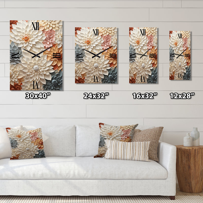 Jamason - Horloge murale fleurs, Moyen
