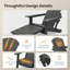 Chaises Adirondack pliantes en PEHD avec repose-pieds rétractable, dossier réglable à 5 positions (ensemble de 2)-241133671