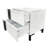 Modern High Gloss 3-Piece Bedroom Set Floating Bed Frame Queen Size Platform Bed With LED Light & 2 Nightstands